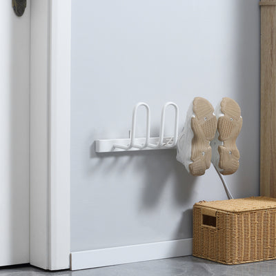 HOMCOM 2 Pairs Electric Shoe Dryer, Wall Mounted Shoe Warmers with Constant Temperature for Boots, Leather Shoes, Socks, White 