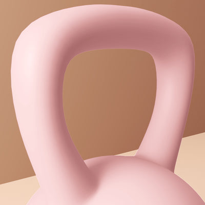 SPORTNOW 6KG Soft Kettlebell, Kettlebell with Non-Slip Handle for Home Gym, Weight Lifting, Strength Training, Pink/Grey 
