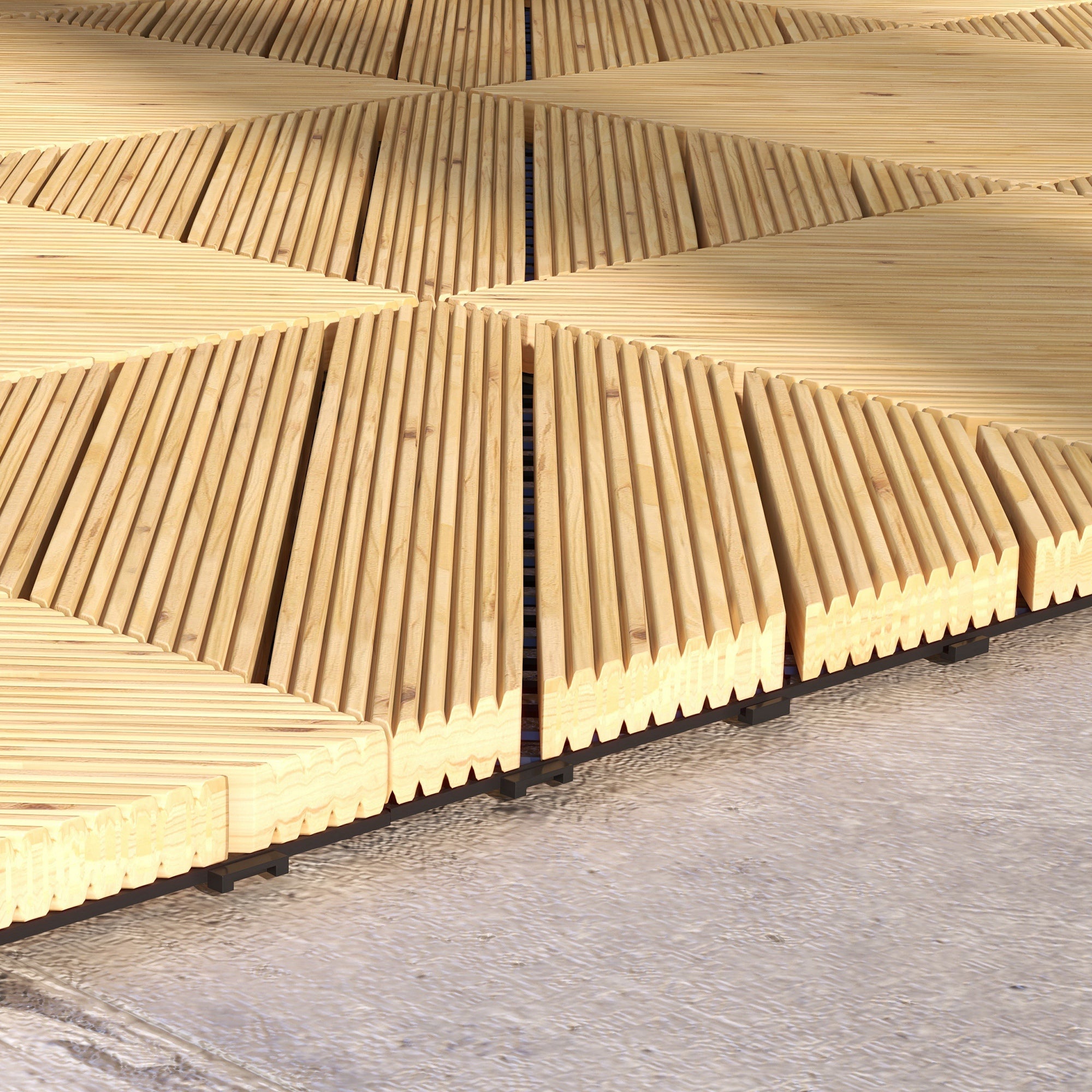 Outsunny 27 Pcs Wooden Interlocking Decking Tiles, 30 x 30 cm Anti-slip Outdoor Flooring Tiles, 0.81\'e3\'8e\'a1 per Pack, All Weather Use for Patio, Balcony, Terrace, Hot Tub, Yellow 