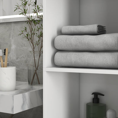 kleankin Multi-Storage Slim Bathroom Cabinet - High Gloss White 