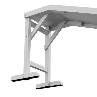 PawHut Pet Ramp for Dogs with Non-Slip Carpet and Top Platform - White & Grey 