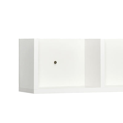 HOMCOM Wall Mount 84 CD / 56 DVD/Blu-ray/ Media Storage Rack 4 Cubes, Wooden Shelf Organiser Unit Bookcase Display, Set of 2, White 