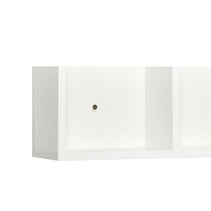 HOMCOM Wall Mount 84 CD / 56 DVD/Blu-ray/ Media Storage Rack 4 Cubes, Wooden Shelf Organiser Unit Bookcase Display, Set of 2, White