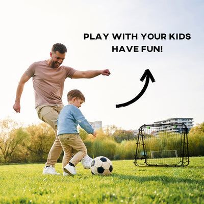 HOMCOM Double Sided Football Rebounder Net, Football Rebound Goal with Five Adjustable Angles, Black 