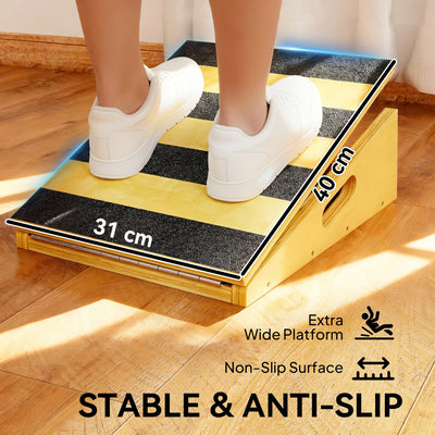 SPORTNOW Portable Slant Board, Adjustable Incline Board Calf Stretcher with Extra Side-Handle Design for Home Gym 