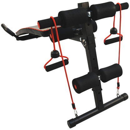 HOMCOM Sit Up Bench Core AB Workout Fitness Excercise Machine Adjustable Thigh Support Home Gym Black 