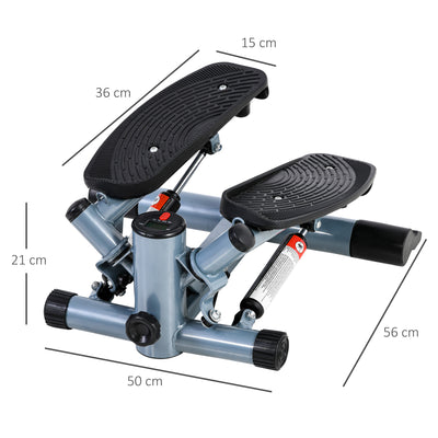 HOMCOM Mini Stepper Step Machine with Resistance Bands and Cushion Mat for Leg Arm Full Body Training Fitness Stair Stepper 