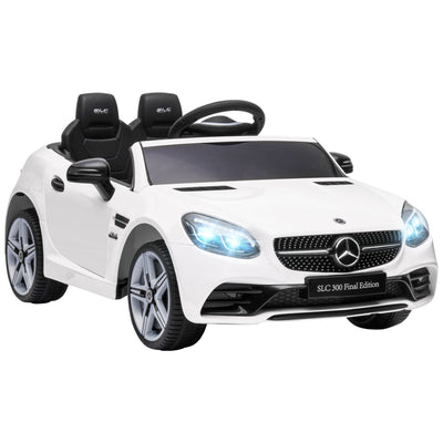 AIYAPLAY Benz SLC 300 Licensed 12V Electric Car for Kids, Kids' Electric Ride on with Parental Remote, Music Lights, Suspension Wheels for 3-6 Years, White 