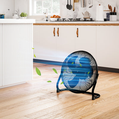 HOMCOM Metal Floor Fan with Tilting, High Velocity, 3 Speed, Portable Gym Fan for Home Office, Black 