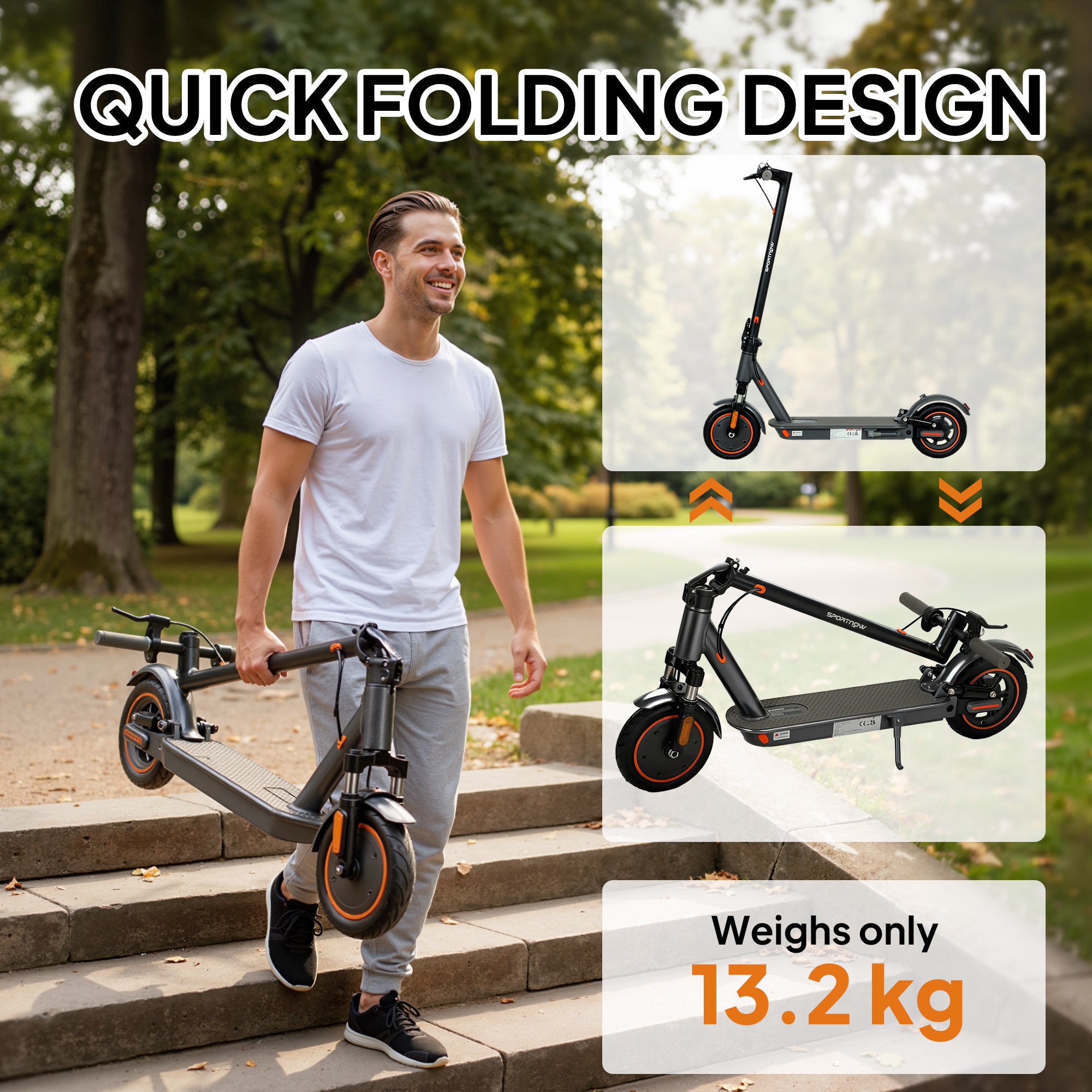SPORTNOW Foldable Electric Scooter with 350W Motor, Up to 25km/h 