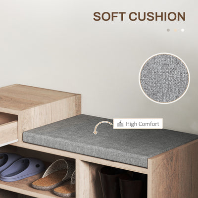HOMCOM Multi-Compartment Shoe Bench, with Seat - Grey 
