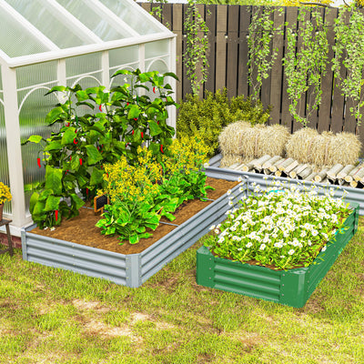 Outsunny 240 x 120cm Galvanised Steel Open Planter - Silver 
