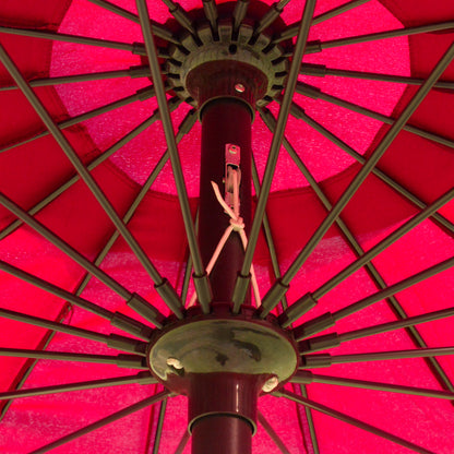 Outsunny 2.5m Shanghai Garden Parasol Umbrella with Crank & Tilt, Adjustable Outdoor Sun Shade, Red 
