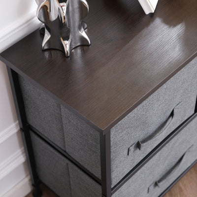 HOMCOM Chest of Five Fabric Drawers - Grey 
