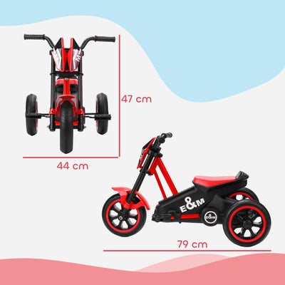 AIYAPLAY Kids Tricycle Baby Trike, Kids Trike with Pedal, 3 Wheel Toddler Balance Bike for Indoor Outdoor Use, Red 