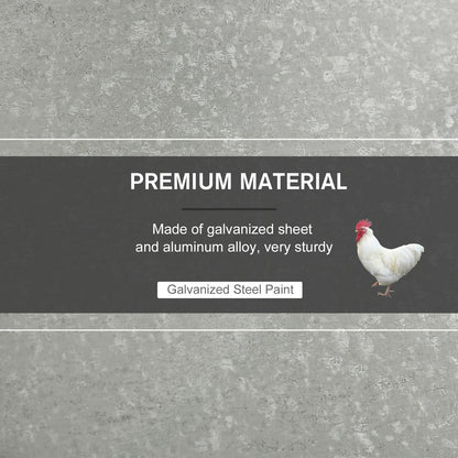 PawHut 11.5KG Automatic Chicken Poultry Feeder Rat Proof Treadle Self Opening with Galvanized Steel and Aluminium 