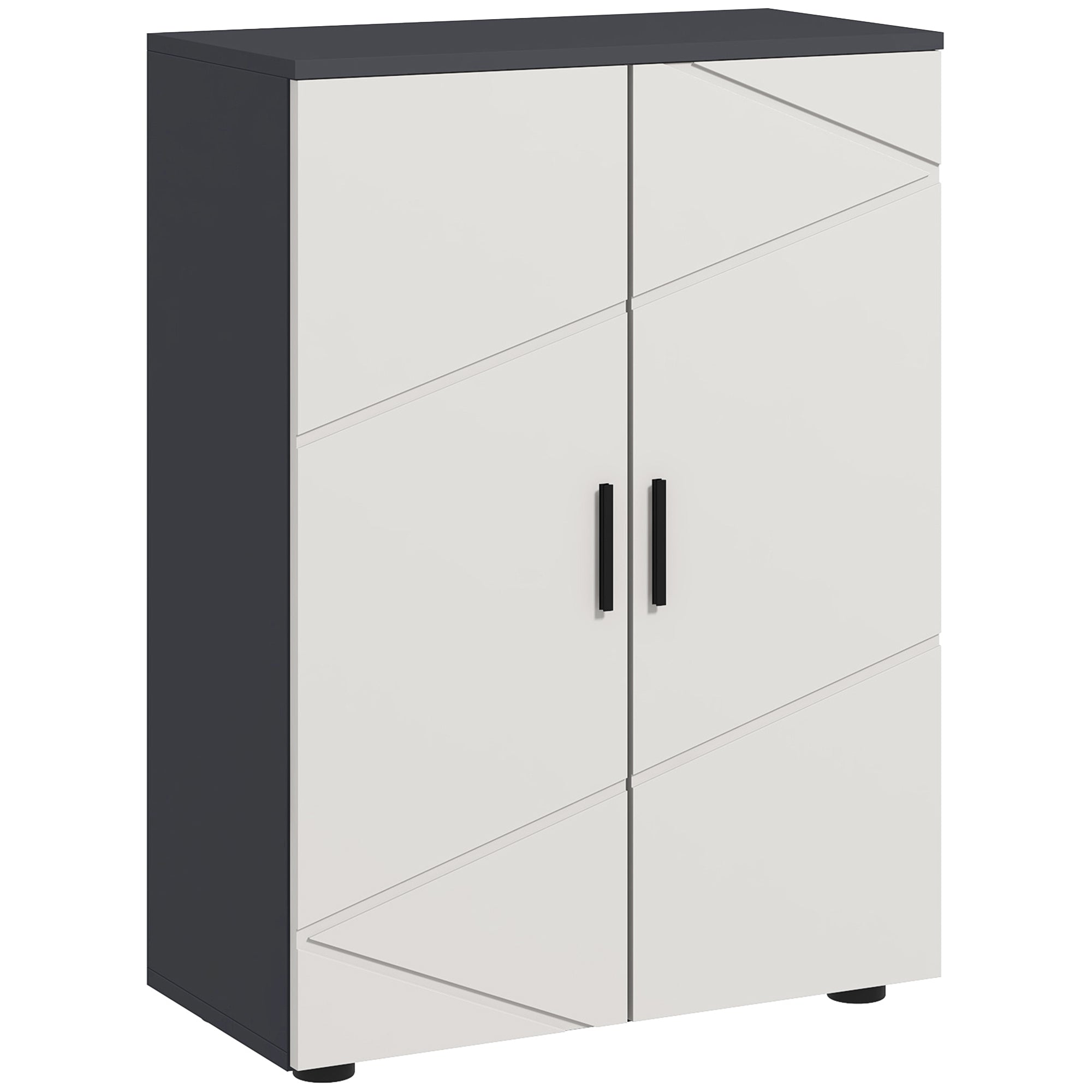 kleankin Small Bathroom Cabinet, Bathroom Storage Cabinet with 2-Doors Cupboard, 2 Adjustable Shelves and Soft Close Mechanism, Grey 