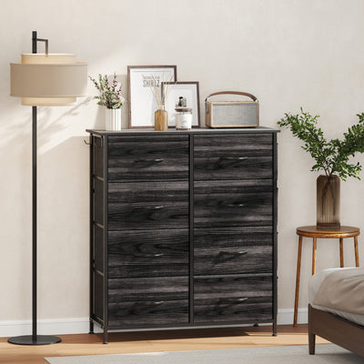 HOMCOM Chest of Eight Fabric Drawers - Black 