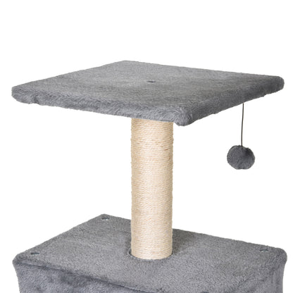 PawHut 130cm Cat Tree for Indoor Cats Activity Center with Condo Scratching Post Ladders Kitty Climbing Tower Relaxing Playing 