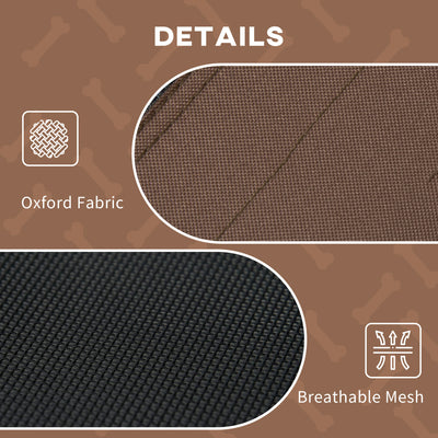 PawHut Raised Dog Bed Waterproof Elevated Pet Cot with Breathable Mesh UV Protection Canopy Coffee, for Small Dogs, 61 x 46 x 62cm 