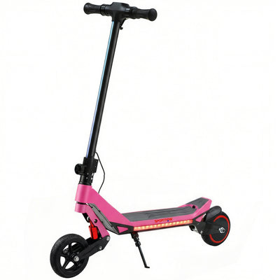 SPORTNOW Electric Scooter for Kids, Foldable E Scooter for Age Age 6+ with LED Display, RGB lights, Up to 16km/h, Pink 