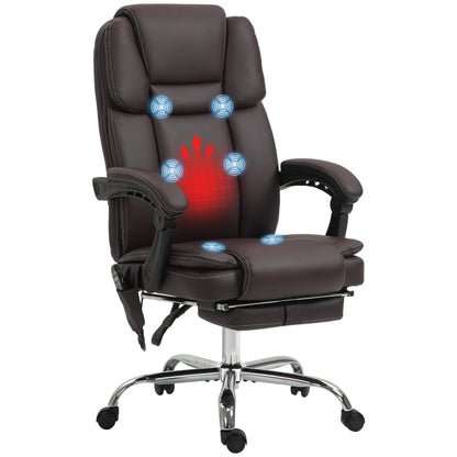 Vinsetto Six Point Vibrating Massage Office Chair - Dark Brown 