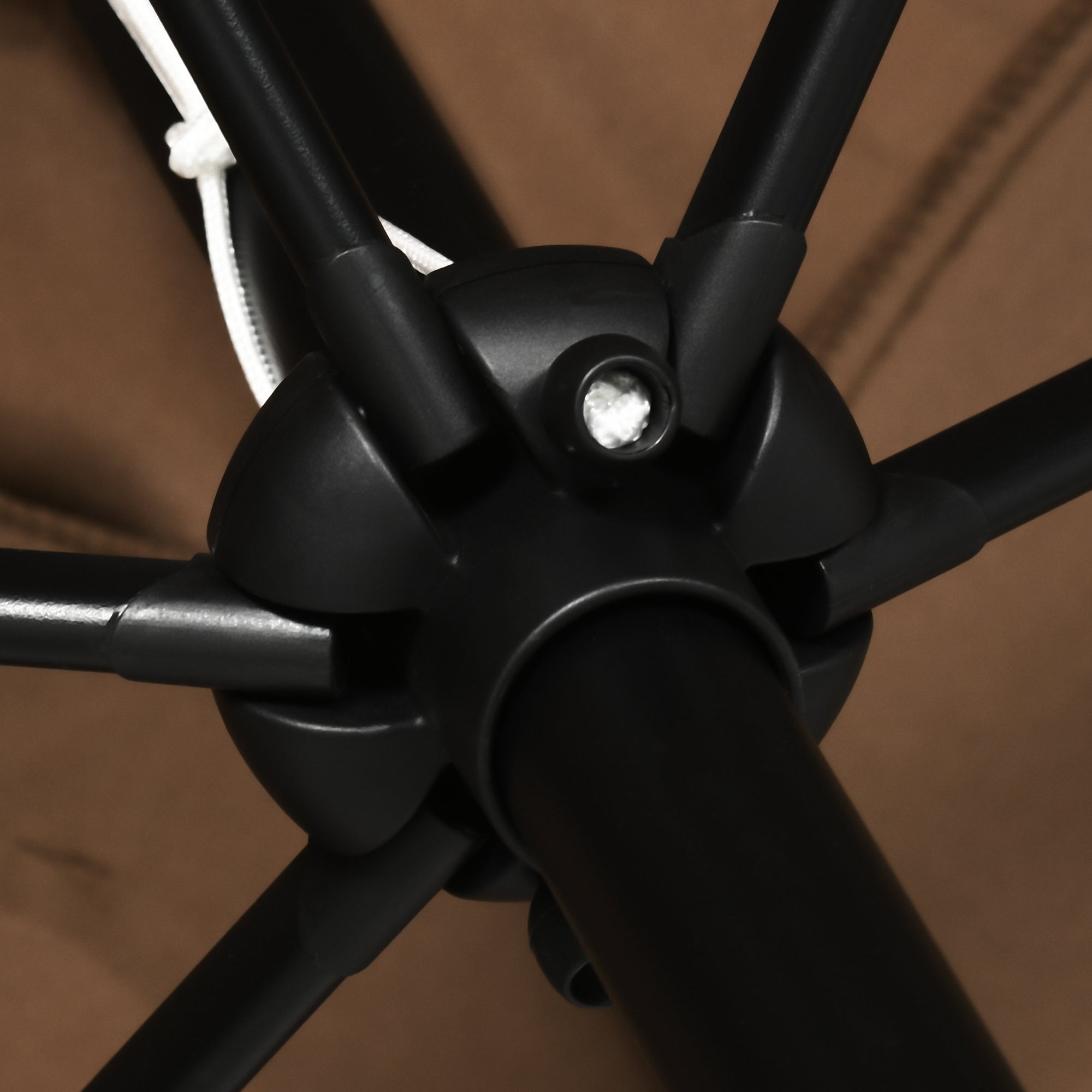 Outsunny 3x2m Garden Parasol Umbrella Outdoor Sun Shade Canopy with Tilt and Crank, Aluminium Frame Rectangular, Brown 