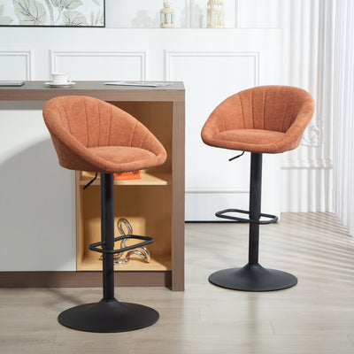 HOMCOM Set of Two Relaxed Tub Bar Stools - Orange 