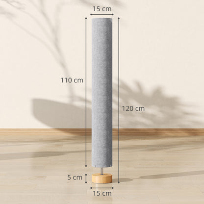 HOMCOM LED Floor Lamp for Living Room, 120cm Modern Standing Lamp with 3000K/4500K/6500K Colour Temperatures, Linen Shade and Wooden Base, Grey