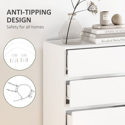 HOMCOM Chest of Drawers, 5-Drawer Storage Cabinets, Modern Dresser, Storage Drawer Unit for Bedroom 