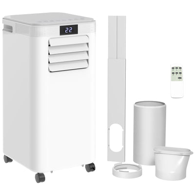 HOMCOM 8000 BTU Air Conditioning Unit, 3-in-1 Portable Air Conditioner, Dehumidifier, Cooling Fan with Remote Control, Digital Display, 2 Speeds, 24H Timer, Window Venting Kit, 18m² 
