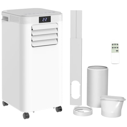 HOMCOM 8000 BTU Air Conditioning Unit, 3-in-1 Portable Air Conditioner, Dehumidifier, Cooling Fan with Remote Control, Digital Display, 2 Speeds, 24H Timer, Window Venting Kit, 18m² 