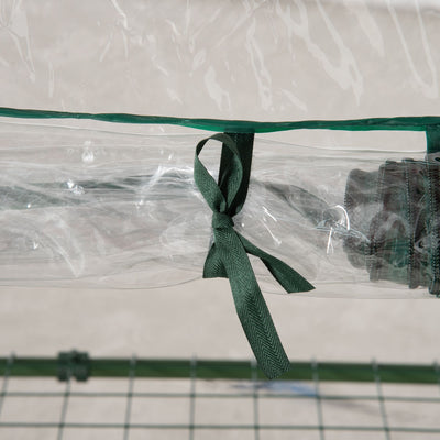 Outsunny 3 Tier Mini Greenhouse Portable Garden Grow House with Roll Up Door and Wire Shelves, 69L x 49W x 125H cm, Clear 