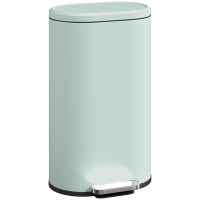 HOMCOM 30 L Modern Curved Kitchen Bin - Green 