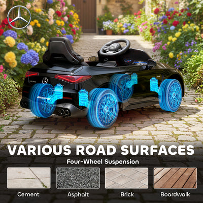 AIYAPLAY Licensed Mercedes AMG Kids Electric Car, 12V Ride On Car with Dual Motors, Remote Control for 3-6 Years, Black 