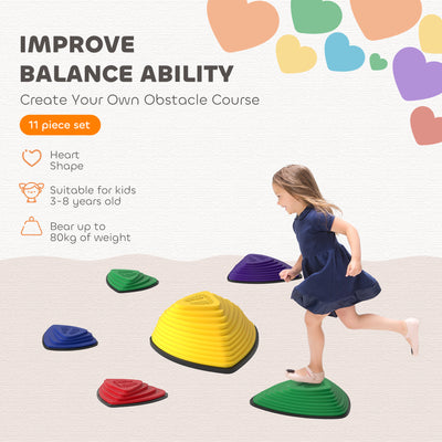 AIYAPLAY 6-Piece Stepping Stones for Kids, Stackable Sensory Toys Outdoor Indoor, Obstacle Course for Balance and Motor Skills 