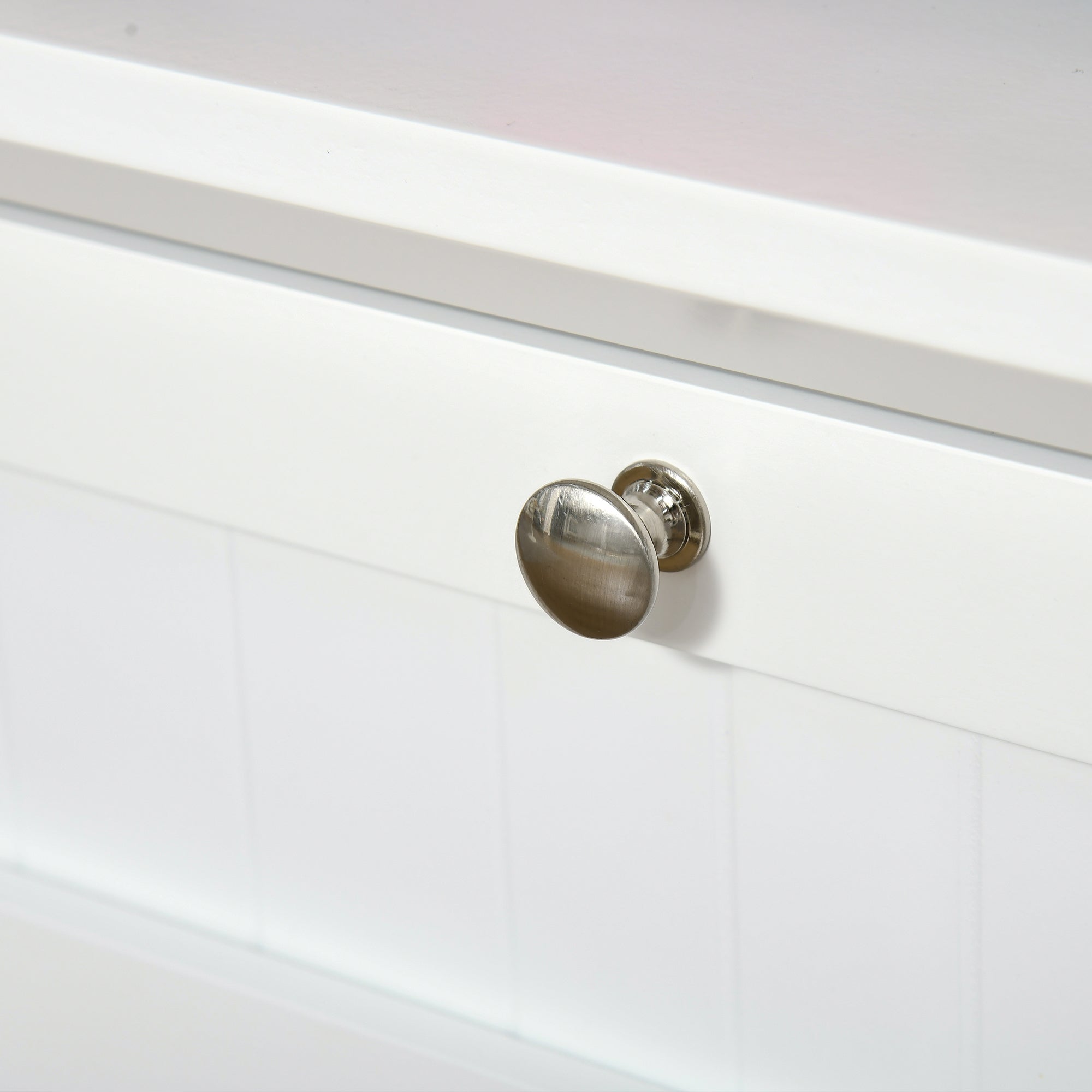 HOMCOM Kitchen Cupboard, Wooden Storage Cabinet with Framed Glass Door, Drawer, Microwave Space for Dining and Living Room, White 