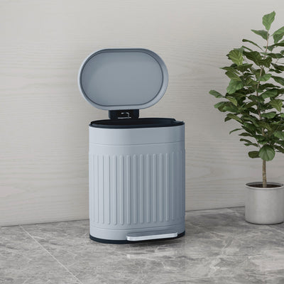 HOMCOM 20L Metal Kitchen Bin, with Soft-Close Lid - Grey 