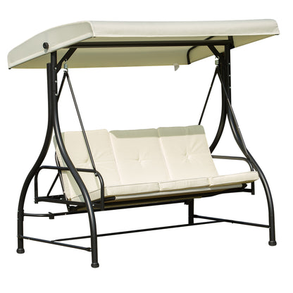 Outsunny 196L x 117D x 178H cm Swing Chair-Beige/Black 