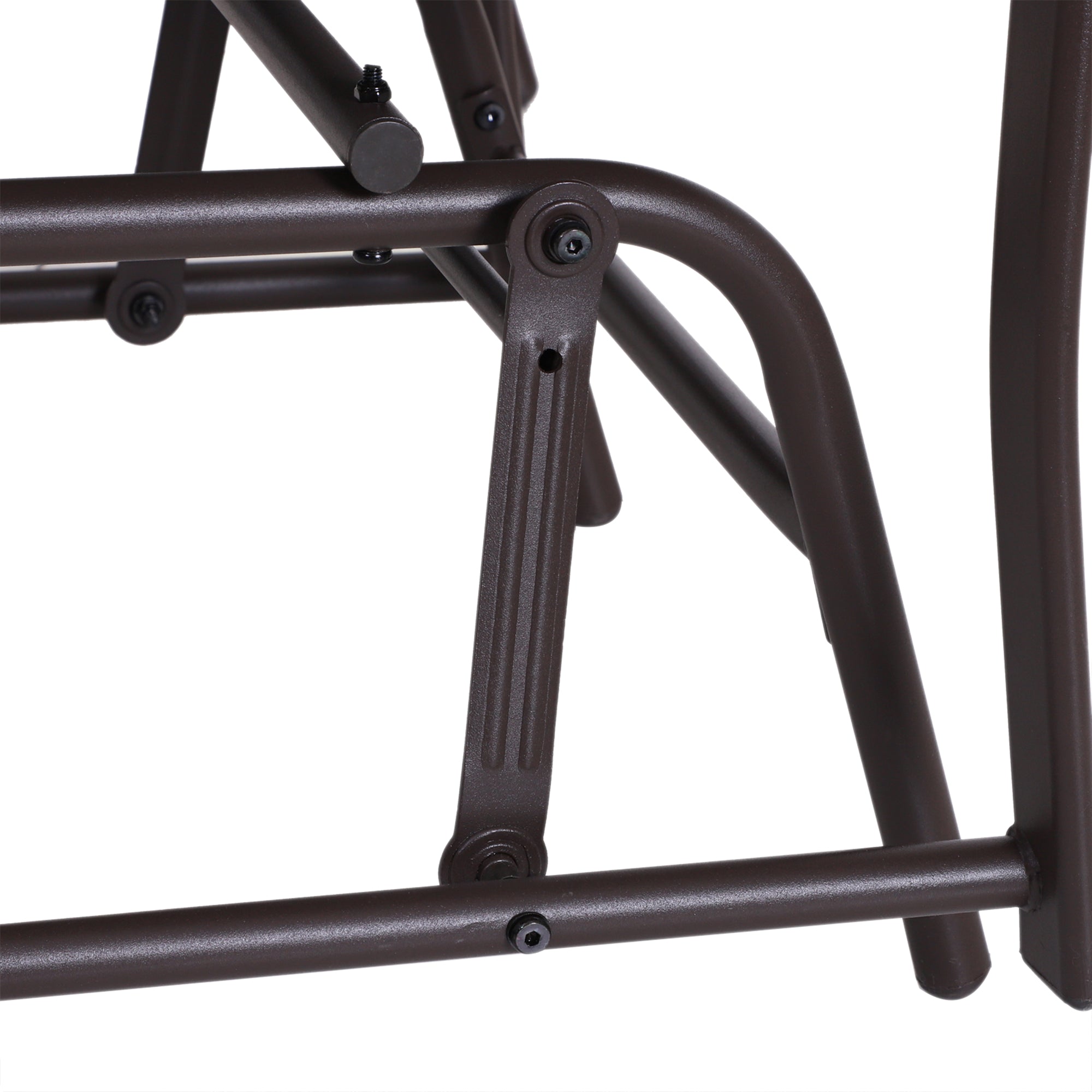 Outsunny Gliding Jack and Jill Seat, with Glass-Top Table - Brown/Grey 