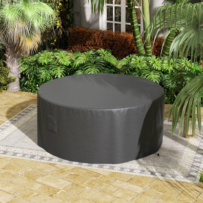 Outsunny Garden Patio Large Furniture Set Round Cover 600D Oxford Waterproof, Ф193 x 80H cm, Black 
