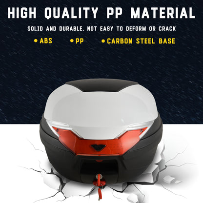 HOMCOM 32L Motorcycle Tail box Helmet Top Case Motorbike Luggage Storage Trunk Carrier Mount Rack 