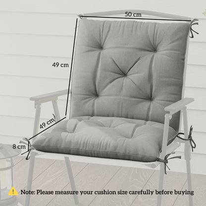 Outsunny Set of Two Outdoor Seat Cushions - Light Grey 