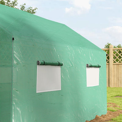 Outsunny Polyethylene Walk-in Polytunnel Greenhouse, 2 x 3(m), Green 
