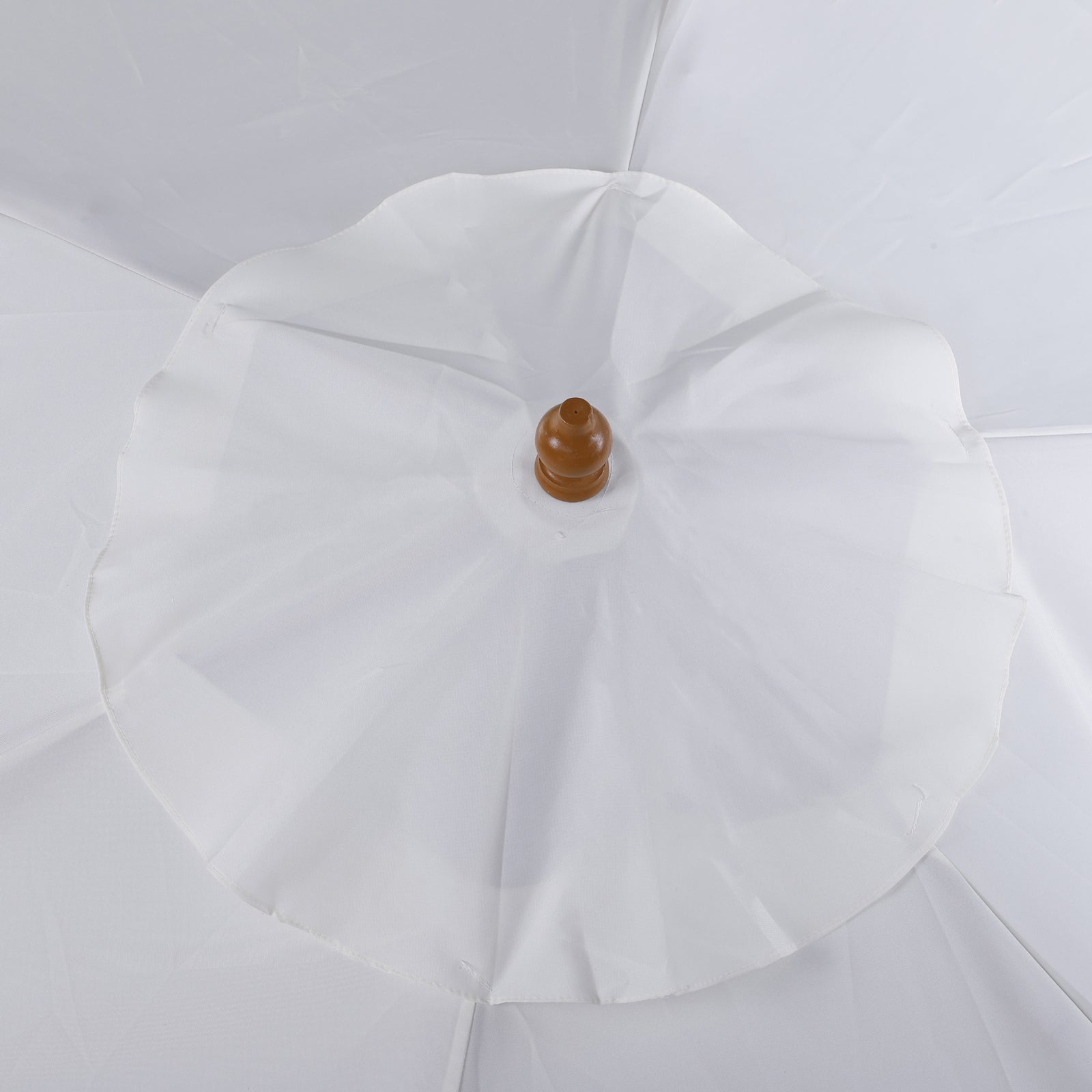Outsunny 2.5m Patio Umbrella, Wood Garden Parasol, Sun Shade with 6 Ribs and Top Vent for Outdoor, White 