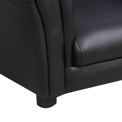 HOMCOM Toddler Chair Single Seater Kids Sofa Set, 54 x 42 x 41cm, Kids Sofa with Stool, Black 