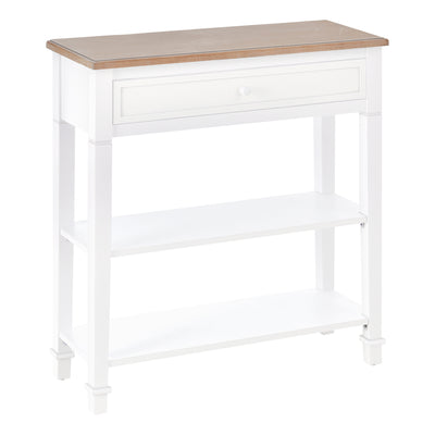 HOMCOM Console Table Hallway Side Desk 1 Drawer 2 Shelves Worktop Handle Retro Elegant Style Home Display Storage for Bedroom Livingroom 