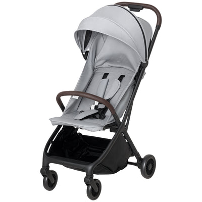 AIYAPLAY Foldable Baby Stroller with Adjustable Seat, 5-Point Harness, Canopy, Basket, 6.3kg Lightweight & Compact, Light Grey 