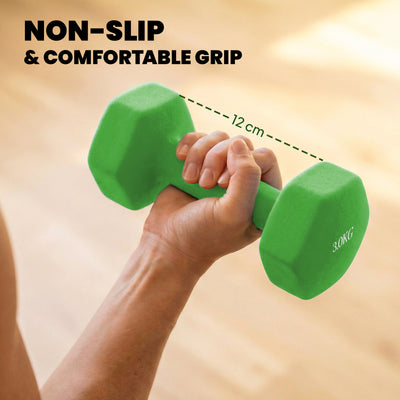 SPORTNOW Hex Dumbbells Set with Dumbbell Rack, Hand Weights for Strength Training Weight Lifting, 2 x 1kg, 2 x 3kg, 2 x 5kg 