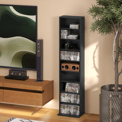 HOMCOM 260 Narrow CD Storage Unit - Black 